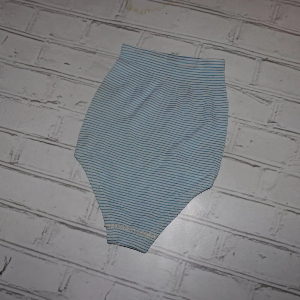 👶💙📦 Vintage Baby Nappy Cover · Blue Stripe · Soft Stretch